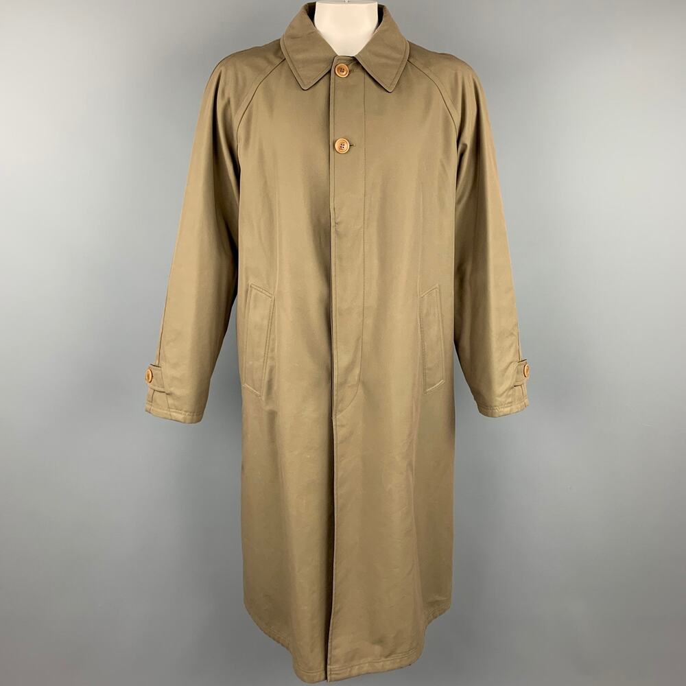 ERMENEGILDO ZEGNA Size L Olive & Black Wool Blend Reversible Coat